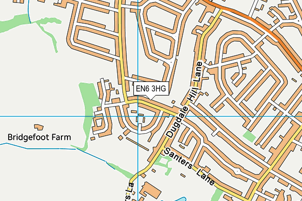 EN6 3HG map - OS VectorMap District (Ordnance Survey)