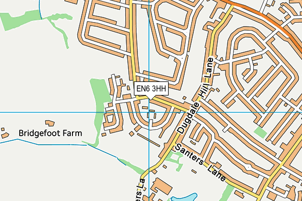 EN6 3HH map - OS VectorMap District (Ordnance Survey)