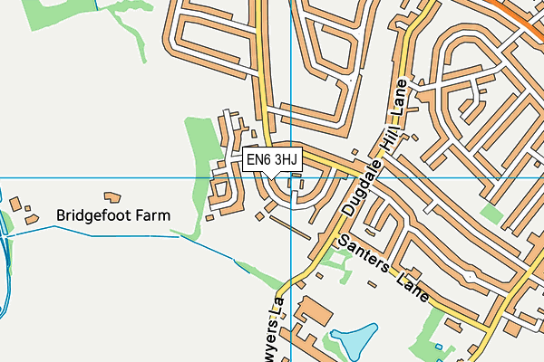 EN6 3HJ map - OS VectorMap District (Ordnance Survey)