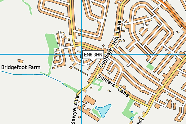 EN6 3HN map - OS VectorMap District (Ordnance Survey)