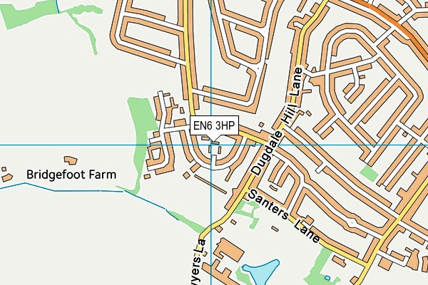 EN6 3HP map - OS VectorMap District (Ordnance Survey)