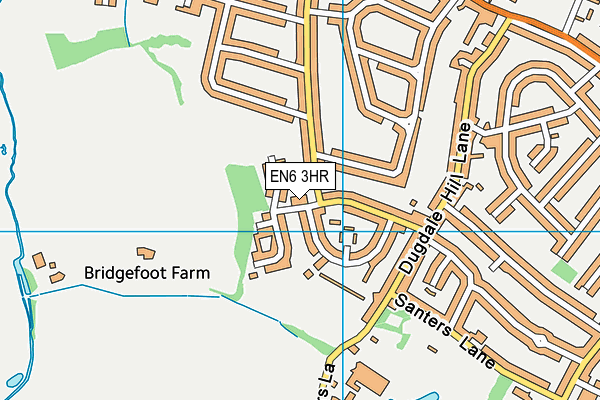 EN6 3HR map - OS VectorMap District (Ordnance Survey)