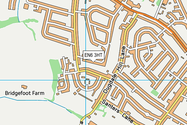 EN6 3HT map - OS VectorMap District (Ordnance Survey)