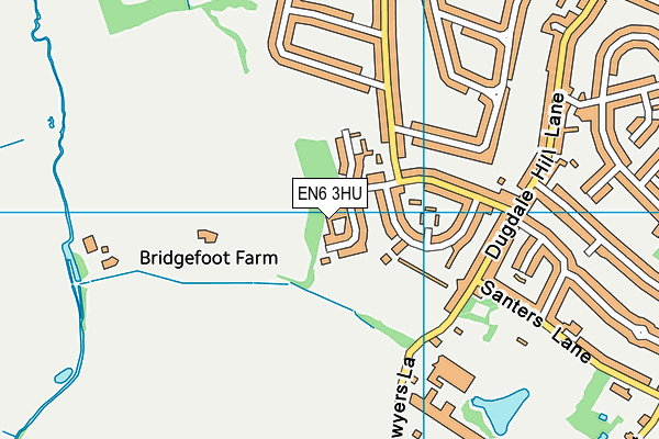 EN6 3HU map - OS VectorMap District (Ordnance Survey)