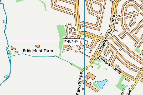 EN6 3HY map - OS VectorMap District (Ordnance Survey)