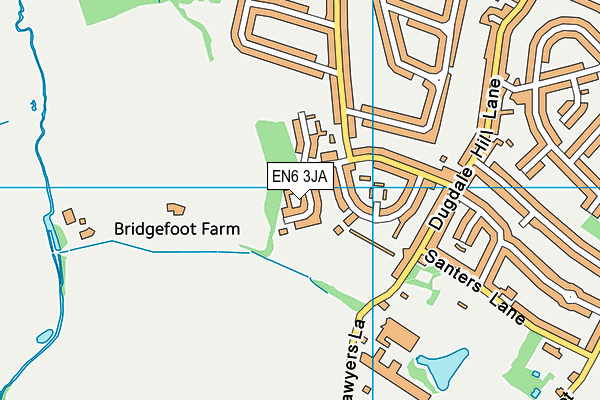 EN6 3JA map - OS VectorMap District (Ordnance Survey)