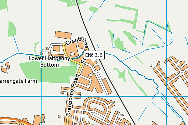 EN6 3JB map - OS VectorMap District (Ordnance Survey)