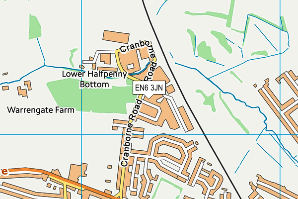 EN6 3JN map - OS VectorMap District (Ordnance Survey)