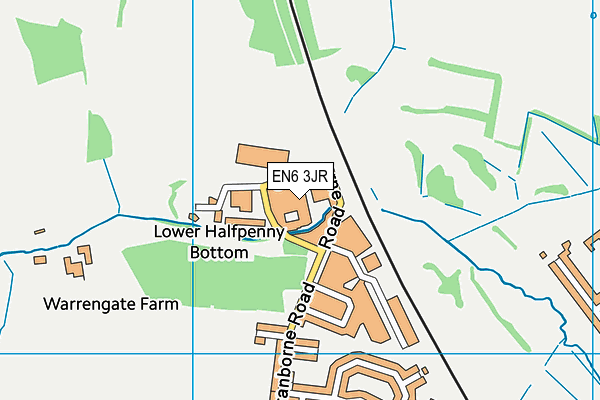 EN6 3JR map - OS VectorMap District (Ordnance Survey)