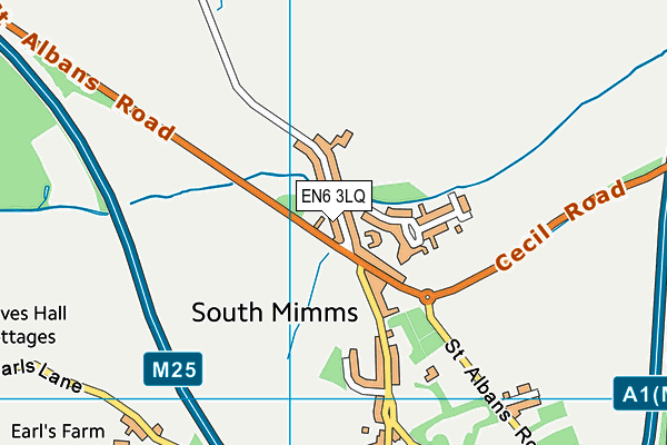 EN6 3LQ map - OS VectorMap District (Ordnance Survey)