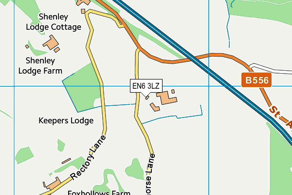 EN6 3LZ map - OS VectorMap District (Ordnance Survey)