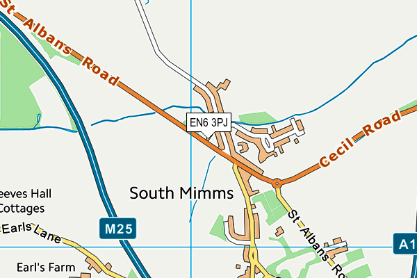 EN6 3PJ map - OS VectorMap District (Ordnance Survey)