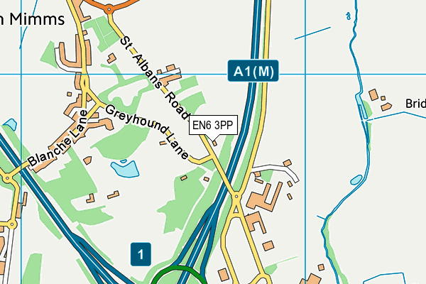 EN6 3PP map - OS VectorMap District (Ordnance Survey)