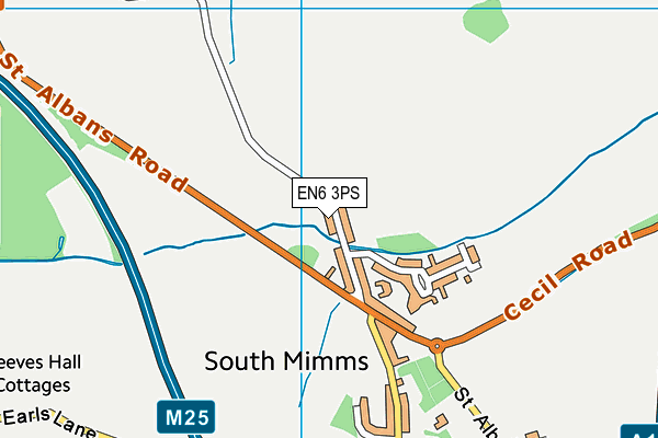 EN6 3PS map - OS VectorMap District (Ordnance Survey)