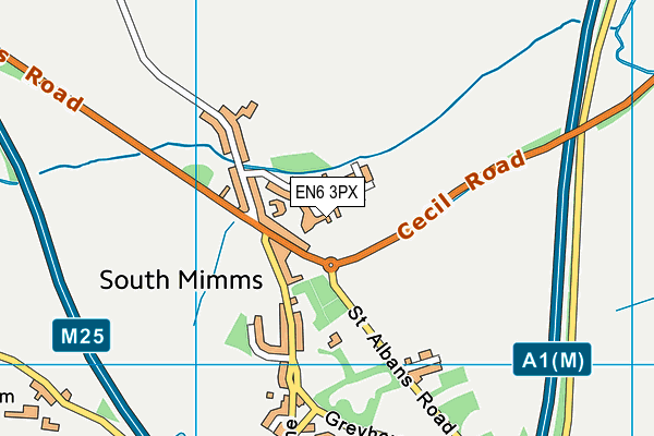 EN6 3PX map - OS VectorMap District (Ordnance Survey)