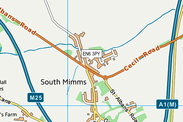 EN6 3PY map - OS VectorMap District (Ordnance Survey)