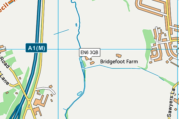 EN6 3QB map - OS VectorMap District (Ordnance Survey)