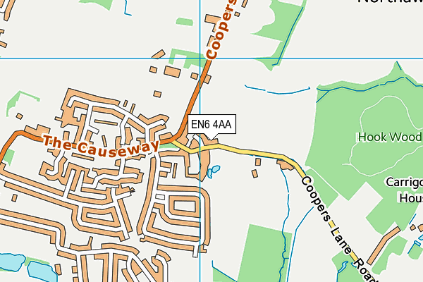 EN6 4AA map - OS VectorMap District (Ordnance Survey)