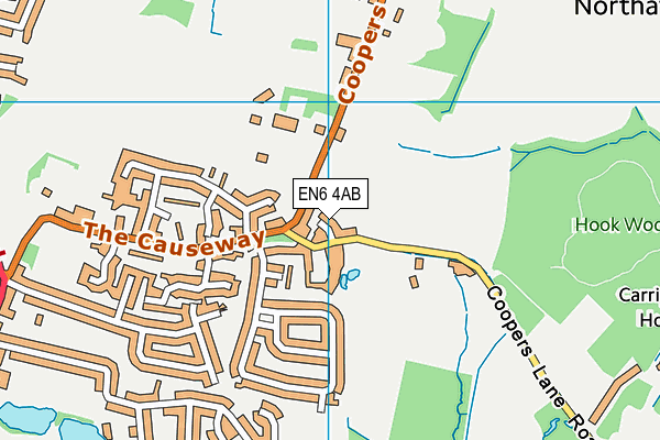EN6 4AB map - OS VectorMap District (Ordnance Survey)