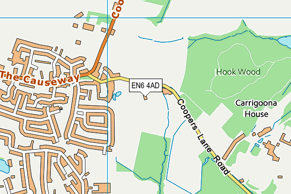 EN6 4AD map - OS VectorMap District (Ordnance Survey)