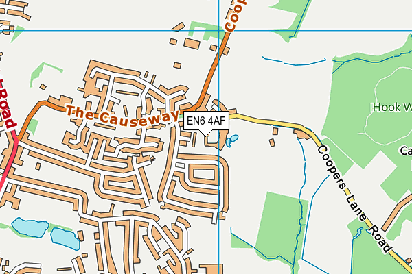 EN6 4AF map - OS VectorMap District (Ordnance Survey)