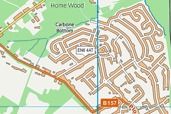 EN6 4AT map - OS VectorMap District (Ordnance Survey)