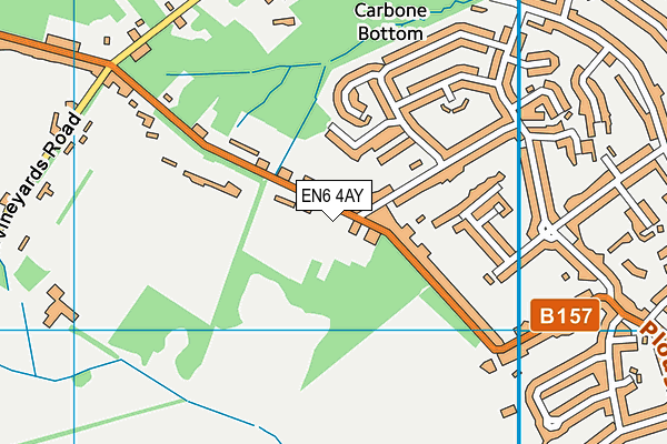 EN6 4AY map - OS VectorMap District (Ordnance Survey)