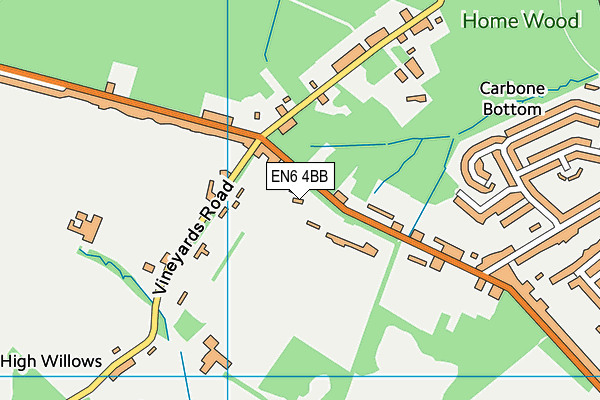 EN6 4BB map - OS VectorMap District (Ordnance Survey)