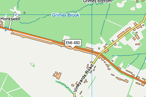 EN6 4BD map - OS VectorMap District (Ordnance Survey)