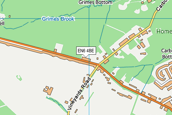 EN6 4BE map - OS VectorMap District (Ordnance Survey)
