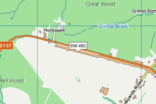 EN6 4BG map - OS VectorMap District (Ordnance Survey)