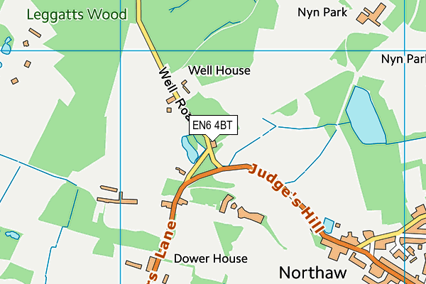 EN6 4BT map - OS VectorMap District (Ordnance Survey)