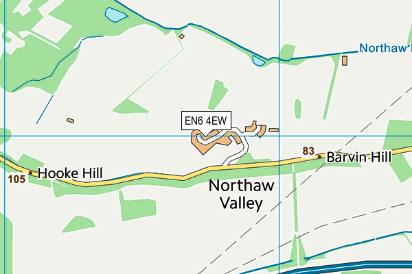 EN6 4EW map - OS VectorMap District (Ordnance Survey)
