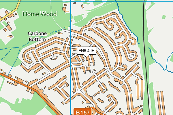 EN6 4JH map - OS VectorMap District (Ordnance Survey)