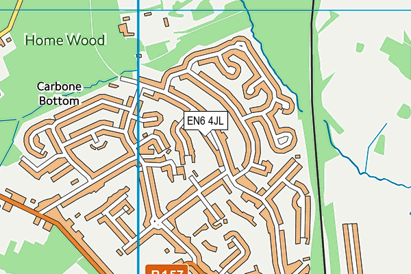 EN6 4JL map - OS VectorMap District (Ordnance Survey)