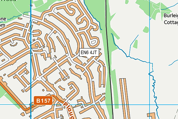 EN6 4JT map - OS VectorMap District (Ordnance Survey)