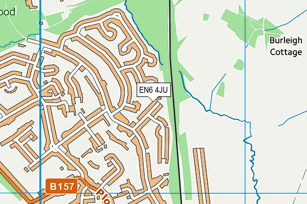 EN6 4JU map - OS VectorMap District (Ordnance Survey)