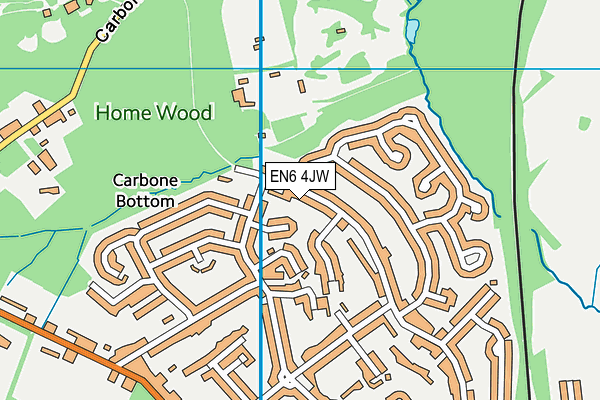 EN6 4JW map - OS VectorMap District (Ordnance Survey)