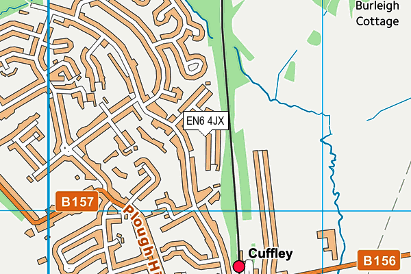 EN6 4JX map - OS VectorMap District (Ordnance Survey)
