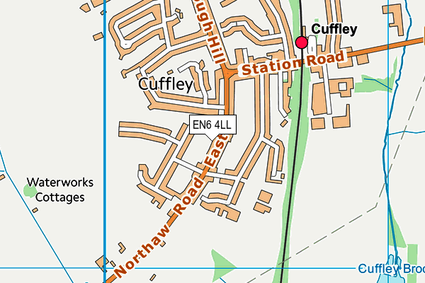 EN6 4LL map - OS VectorMap District (Ordnance Survey)