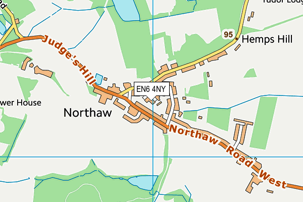 EN6 4NY map - OS VectorMap District (Ordnance Survey)