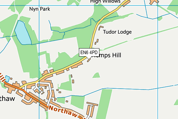 EN6 4PD map - OS VectorMap District (Ordnance Survey)