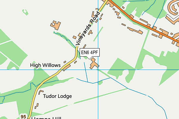 EN6 4PF map - OS VectorMap District (Ordnance Survey)