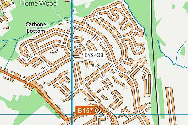 EN6 4QB map - OS VectorMap District (Ordnance Survey)