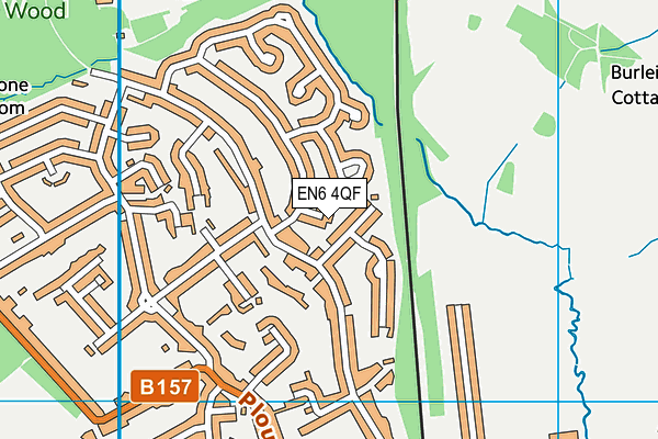 EN6 4QF map - OS VectorMap District (Ordnance Survey)