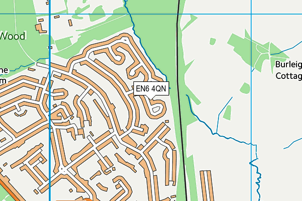 EN6 4QN map - OS VectorMap District (Ordnance Survey)