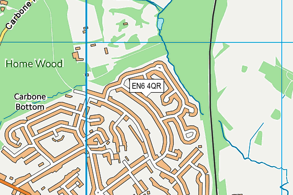 EN6 4QR map - OS VectorMap District (Ordnance Survey)