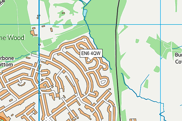 EN6 4QW map - OS VectorMap District (Ordnance Survey)