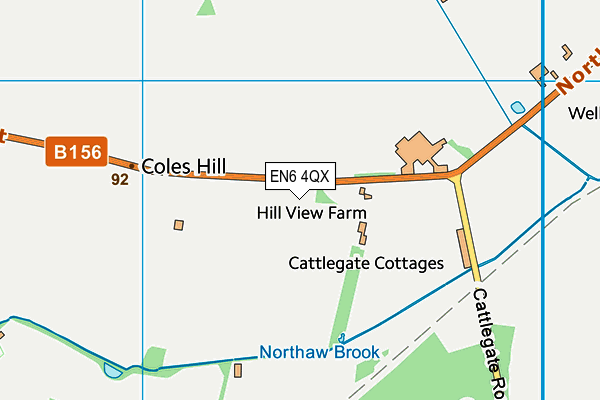 EN6 4QX map - OS VectorMap District (Ordnance Survey)