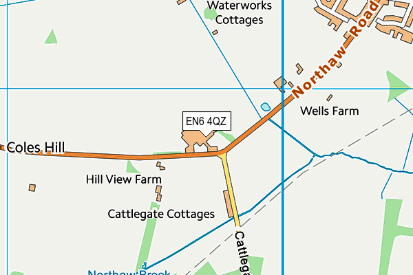 EN6 4QZ map - OS VectorMap District (Ordnance Survey)